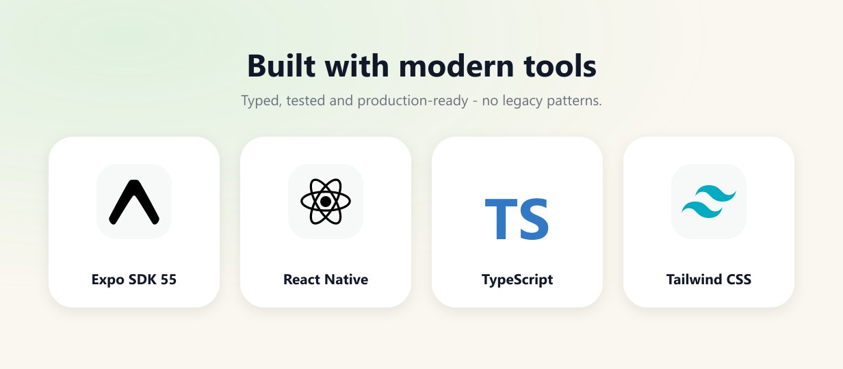 Expo, React Native, TypeScript, Tailwind